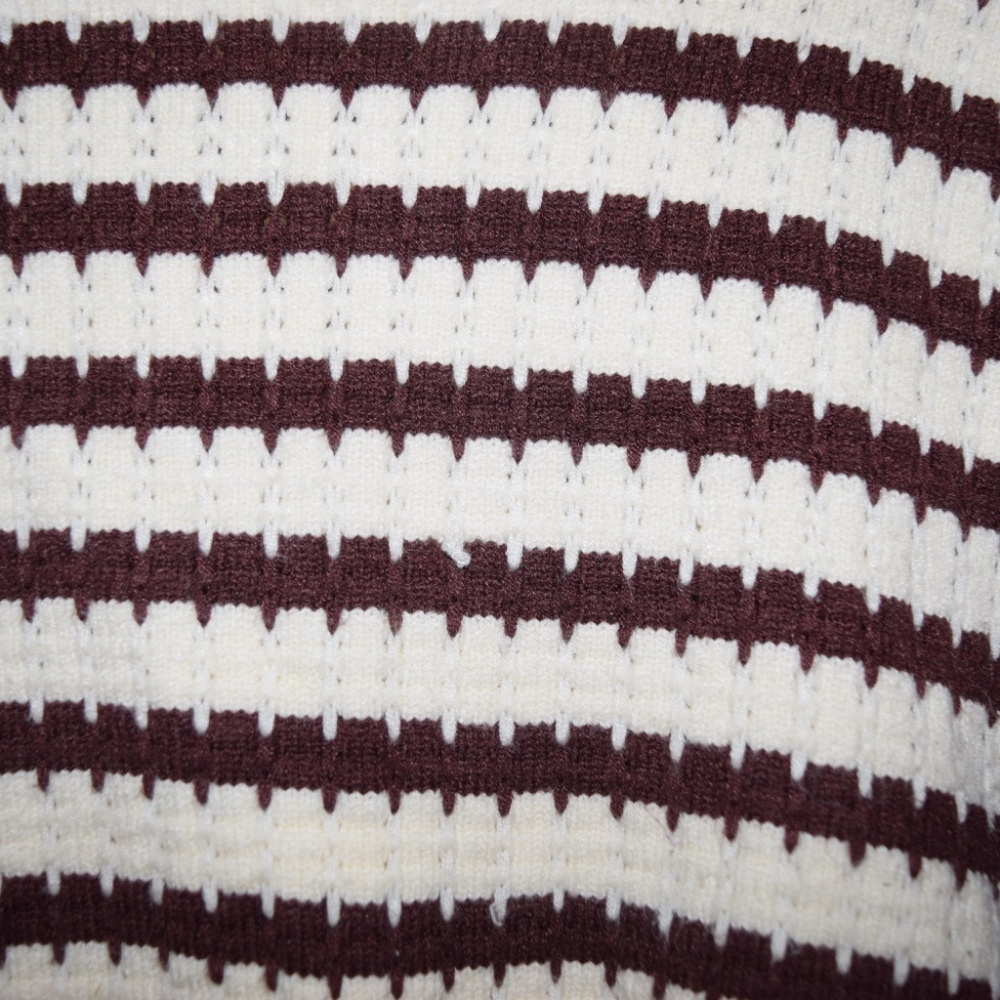 Altar’d State Cropped Brown and cream Horizontal Striped Soft Medium Sweater - Picture 10 of 10